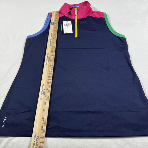 RLX Ralph Lauren Golf Shirt Womens S French Navy‎ Sleeveless Stretch Wicking NWT - Picture 9 of 9